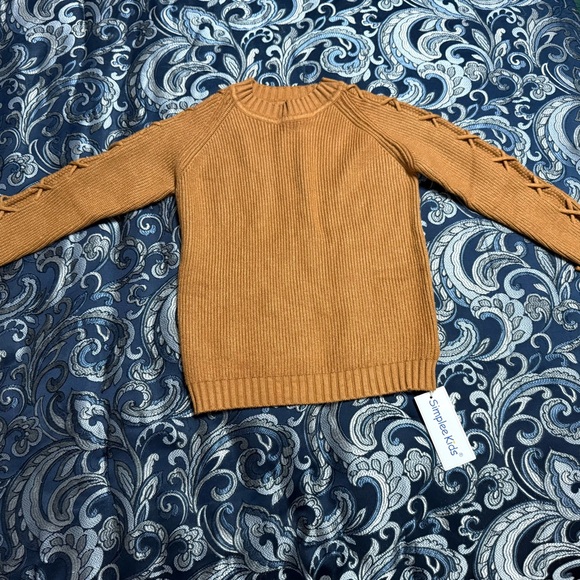 2 Curipeer Girl’s Long Sleeve Knit Sweater Lace Up Crewneck Cute Pullover - Picture 4 of 11